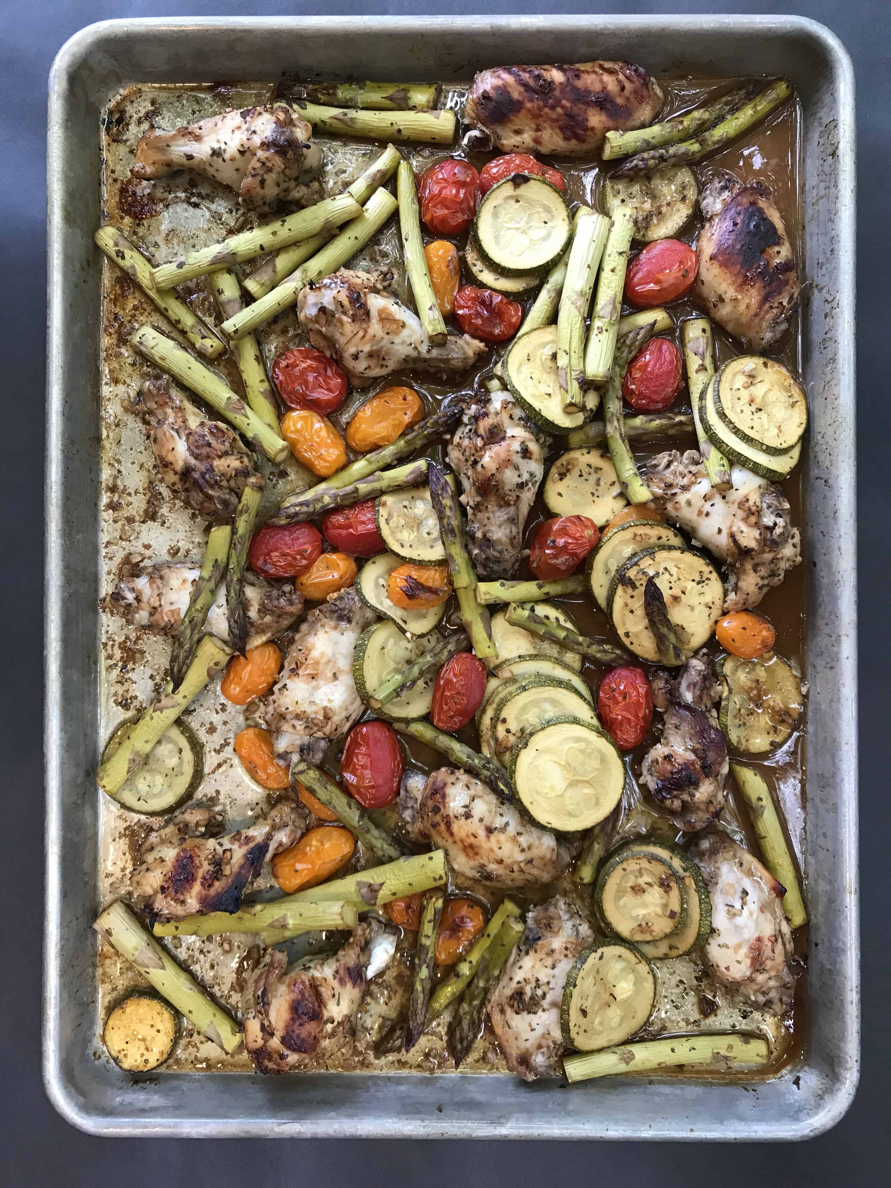 One Sheet Pan Chicken Wings with Summer Vegetables | Worn Slap Out