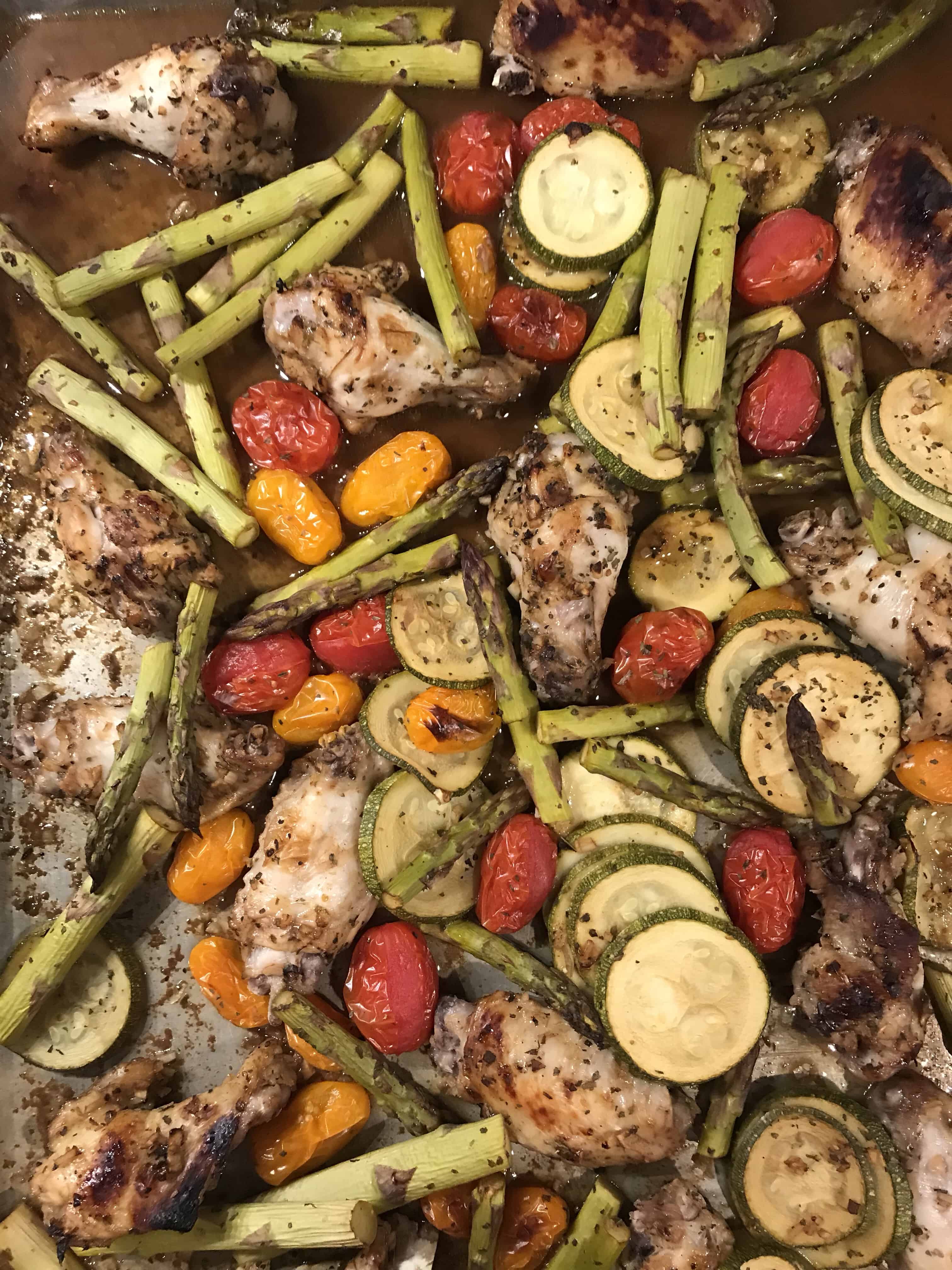 One Sheet Pan Chicken Wings with Summer Vegetables | Worn Slap Out