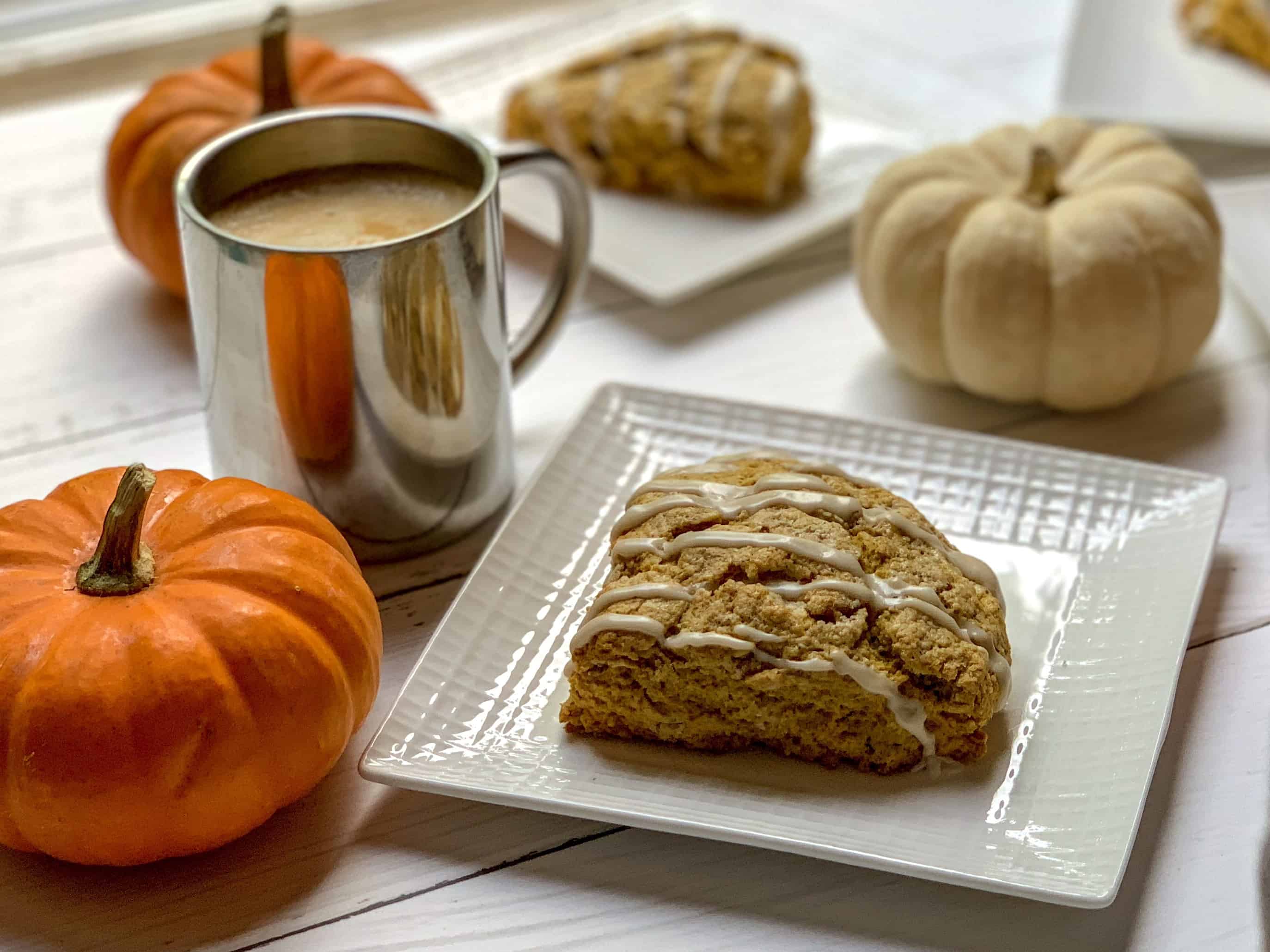 coffee and pumpkin scones