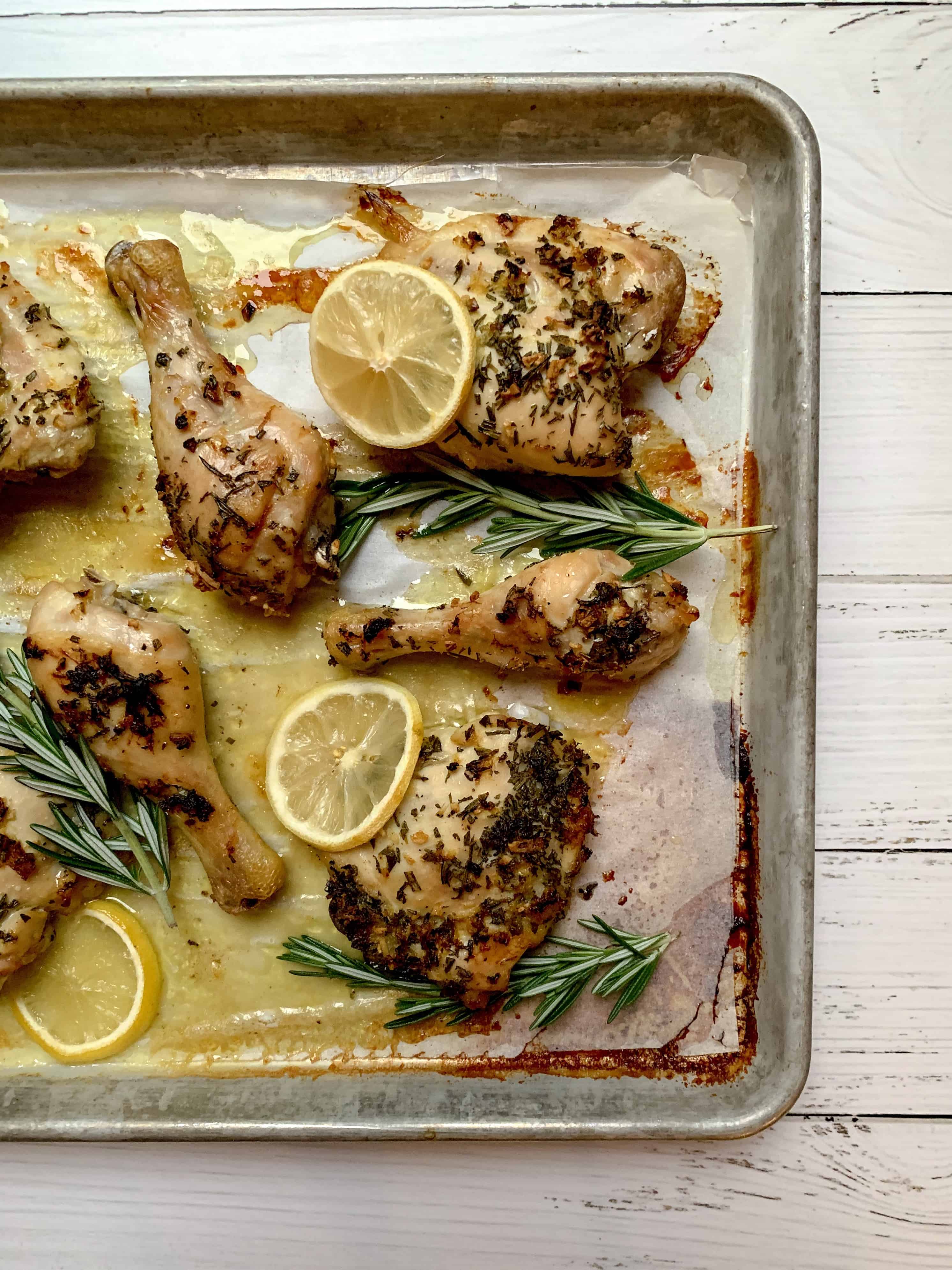 lemon slices over chicken