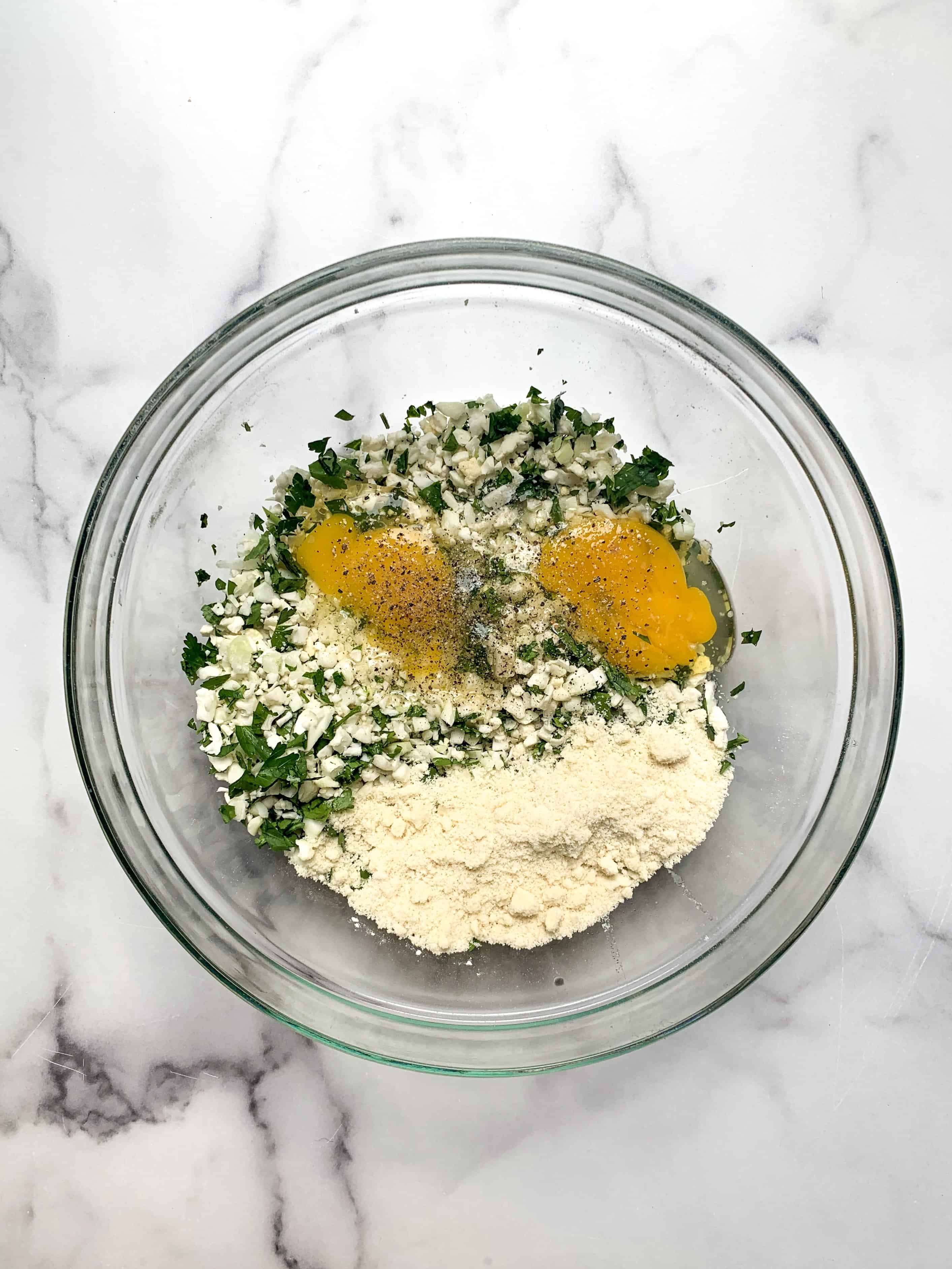 all of the ingredients in a bowl before being mixed together
