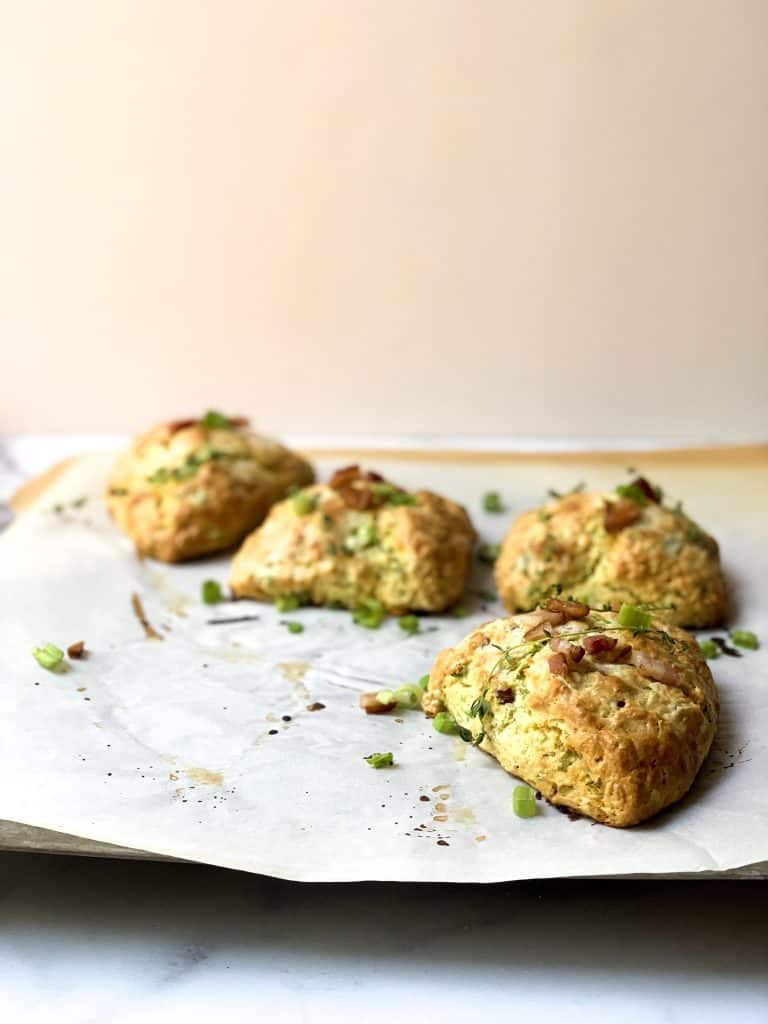 bacon and scallion biscuits fresh out of the oven