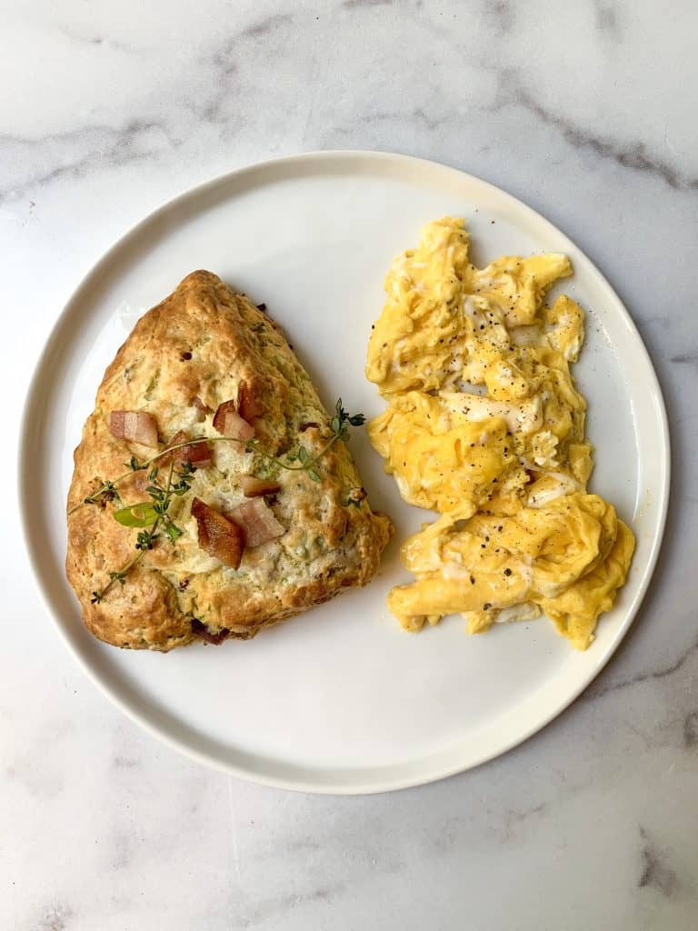 bacon and scallion buttermilk biscuits and eggs