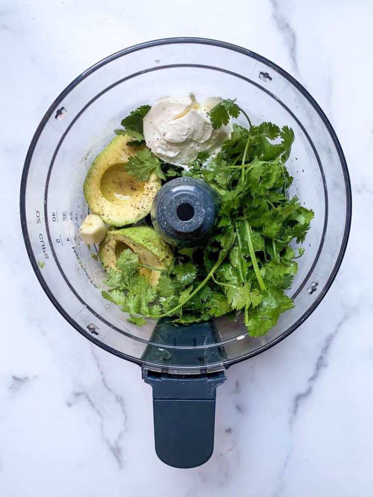 ingredients for avocado and lime crema