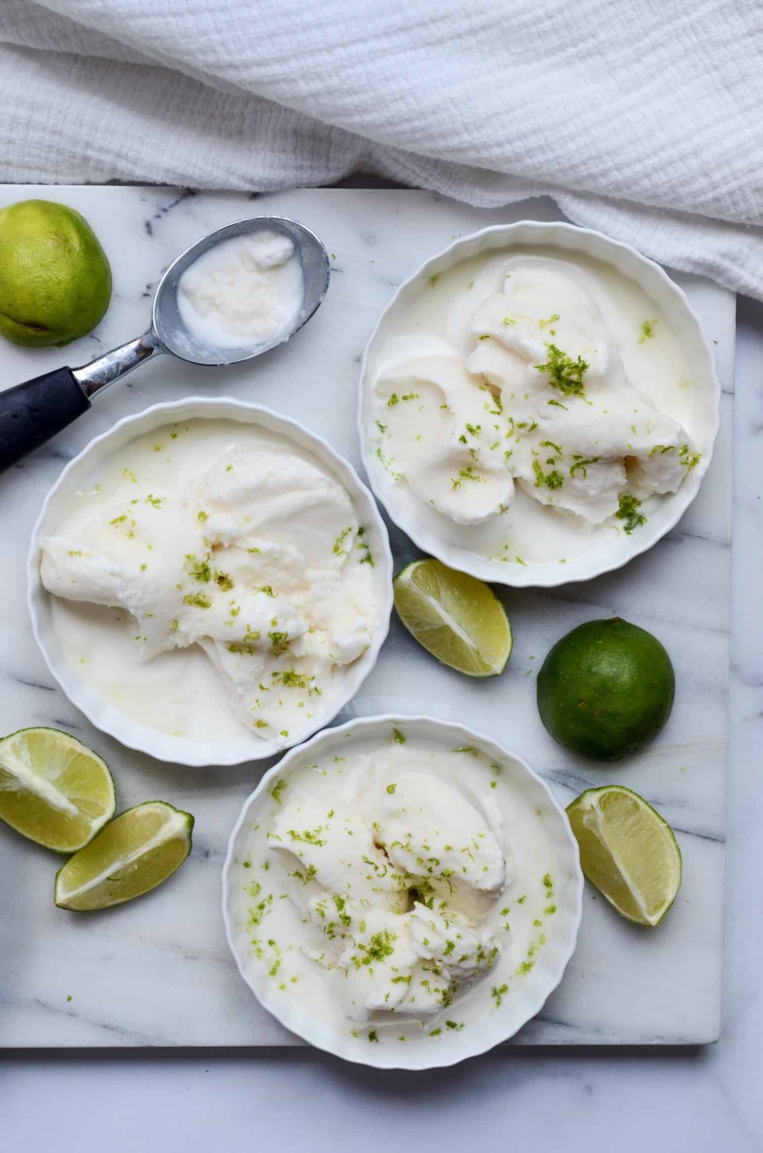 coconut lime sorbet melting