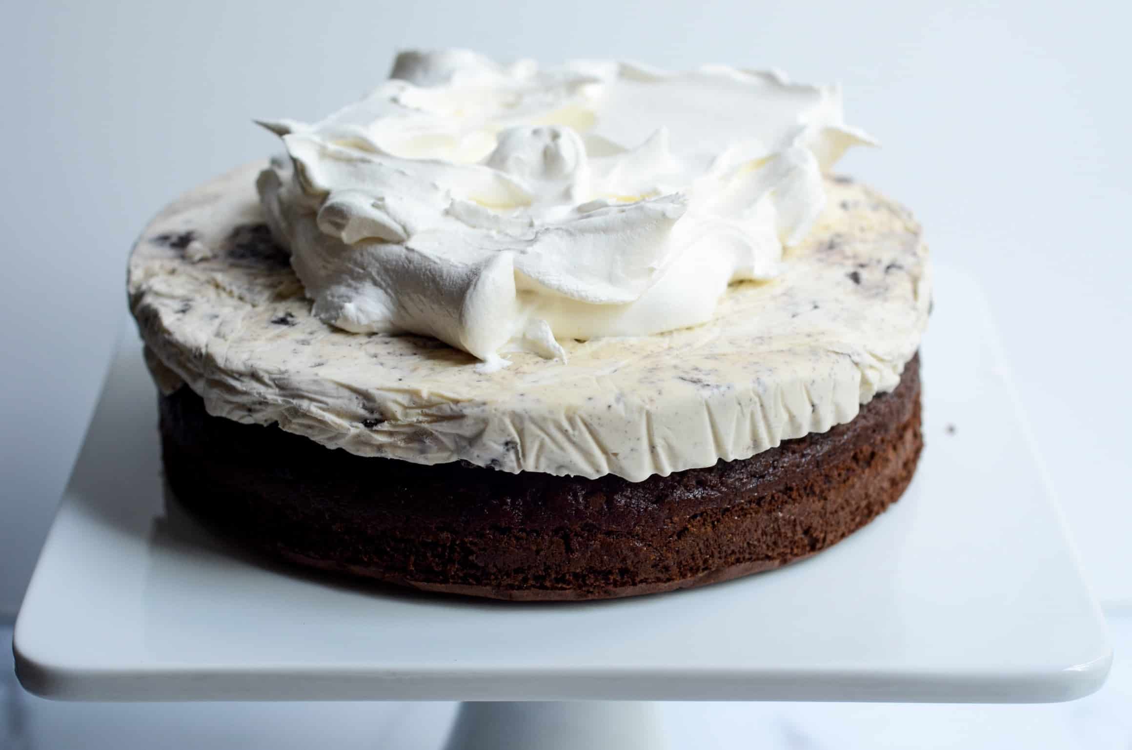 deconstructed cookies and cream ice cream cake