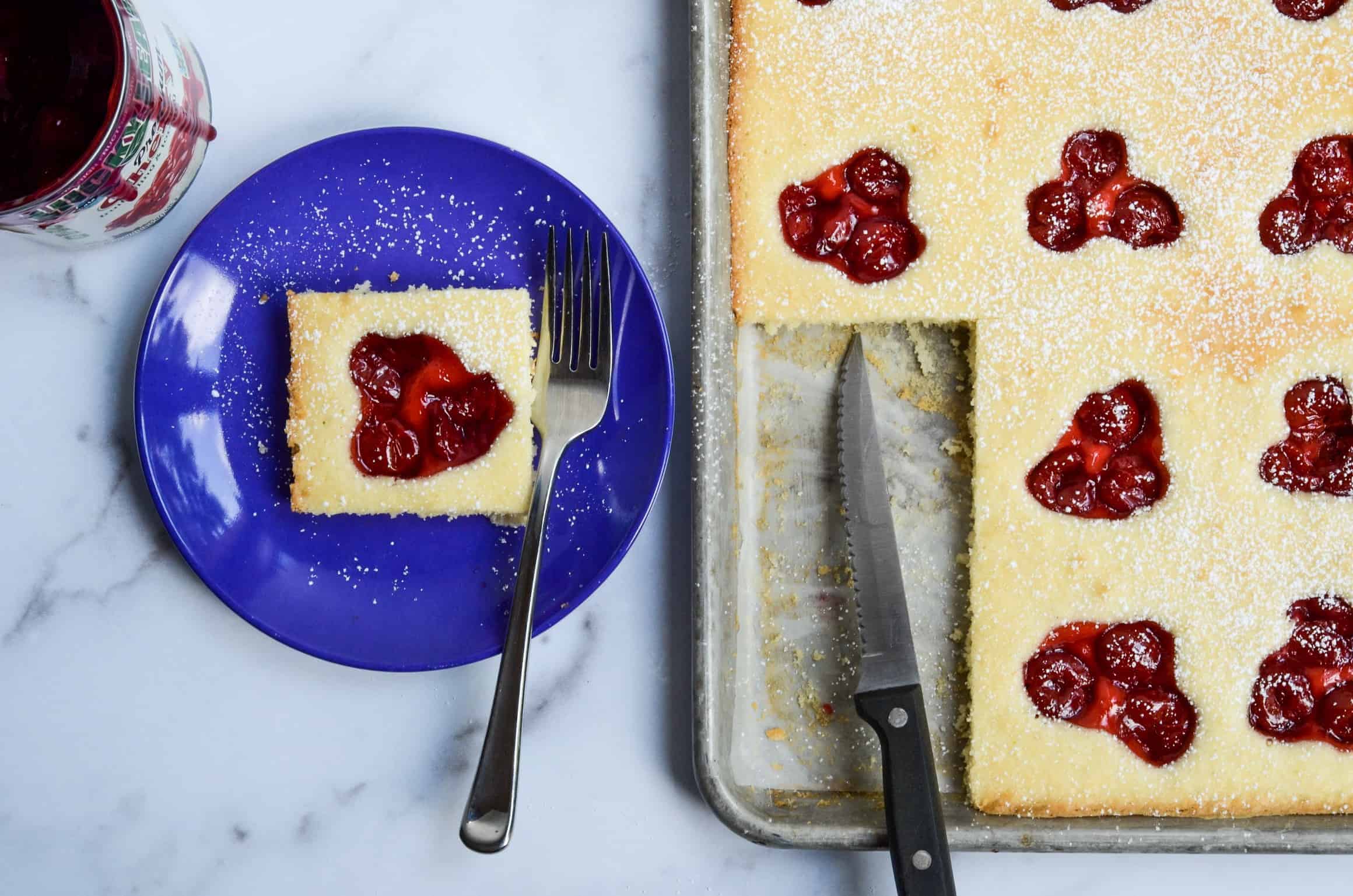 cherry shortcake squares cut up