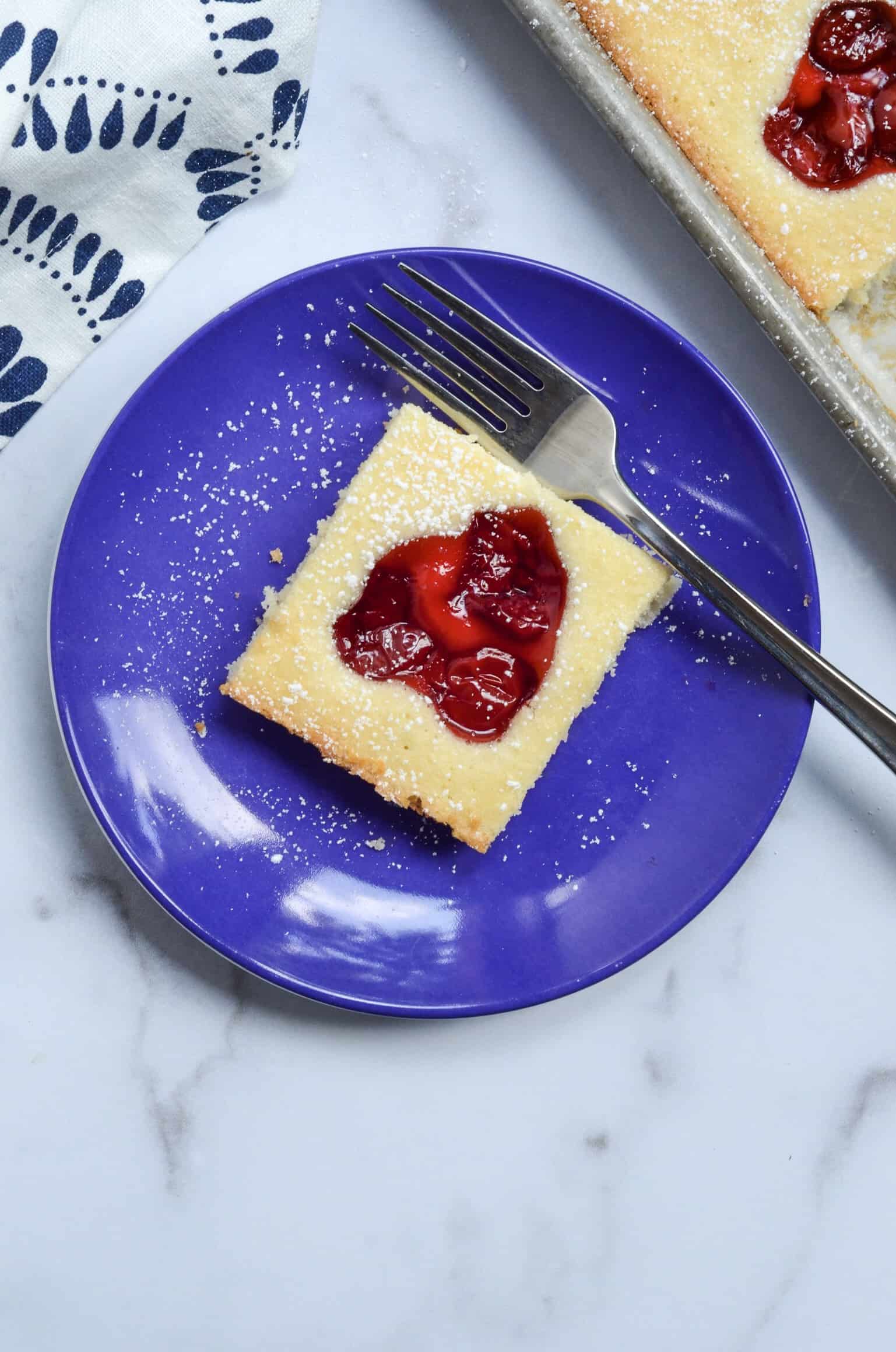 single cherry shortcake square