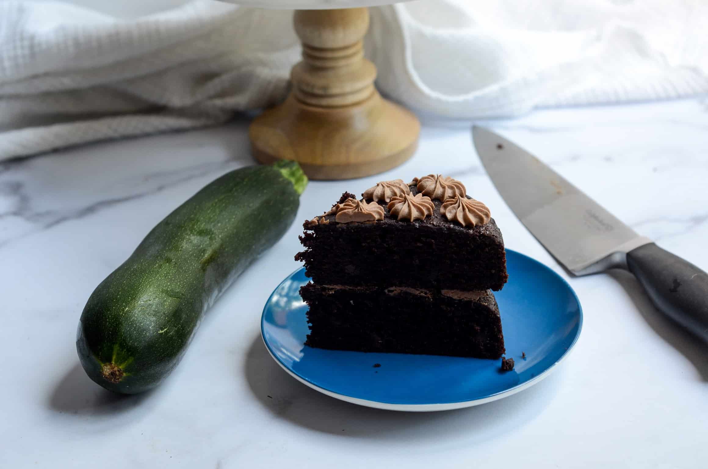 slice of chocolate zucchini cake