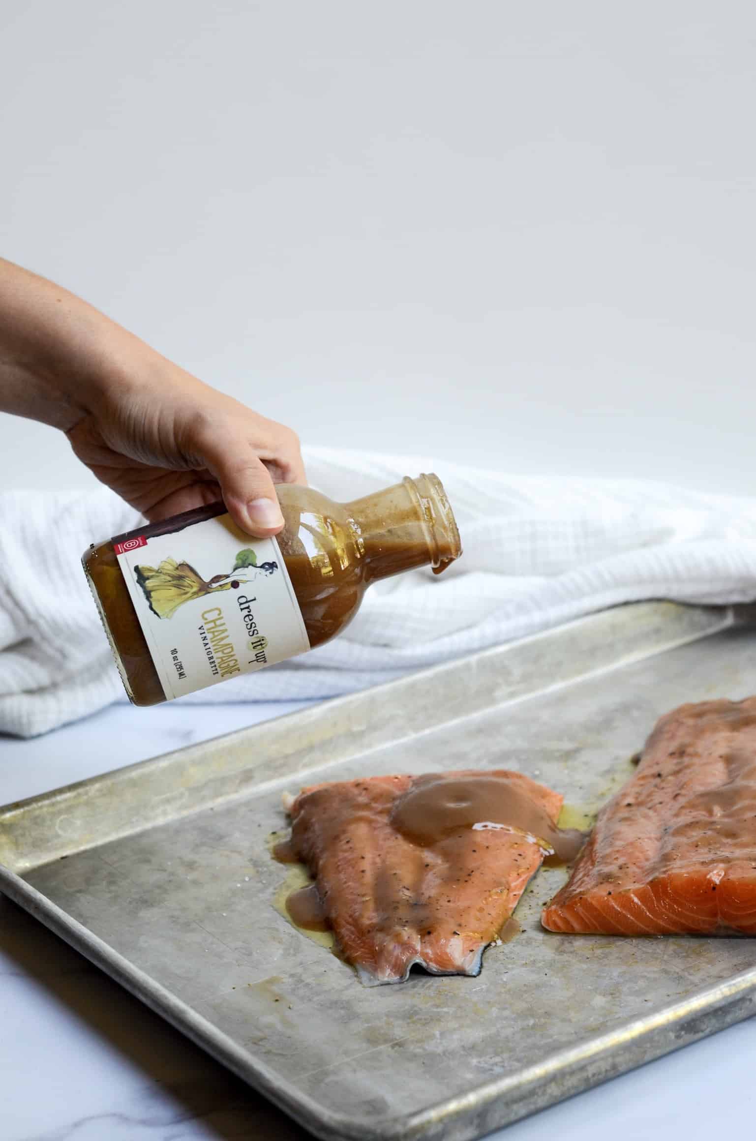 pouring the dressing