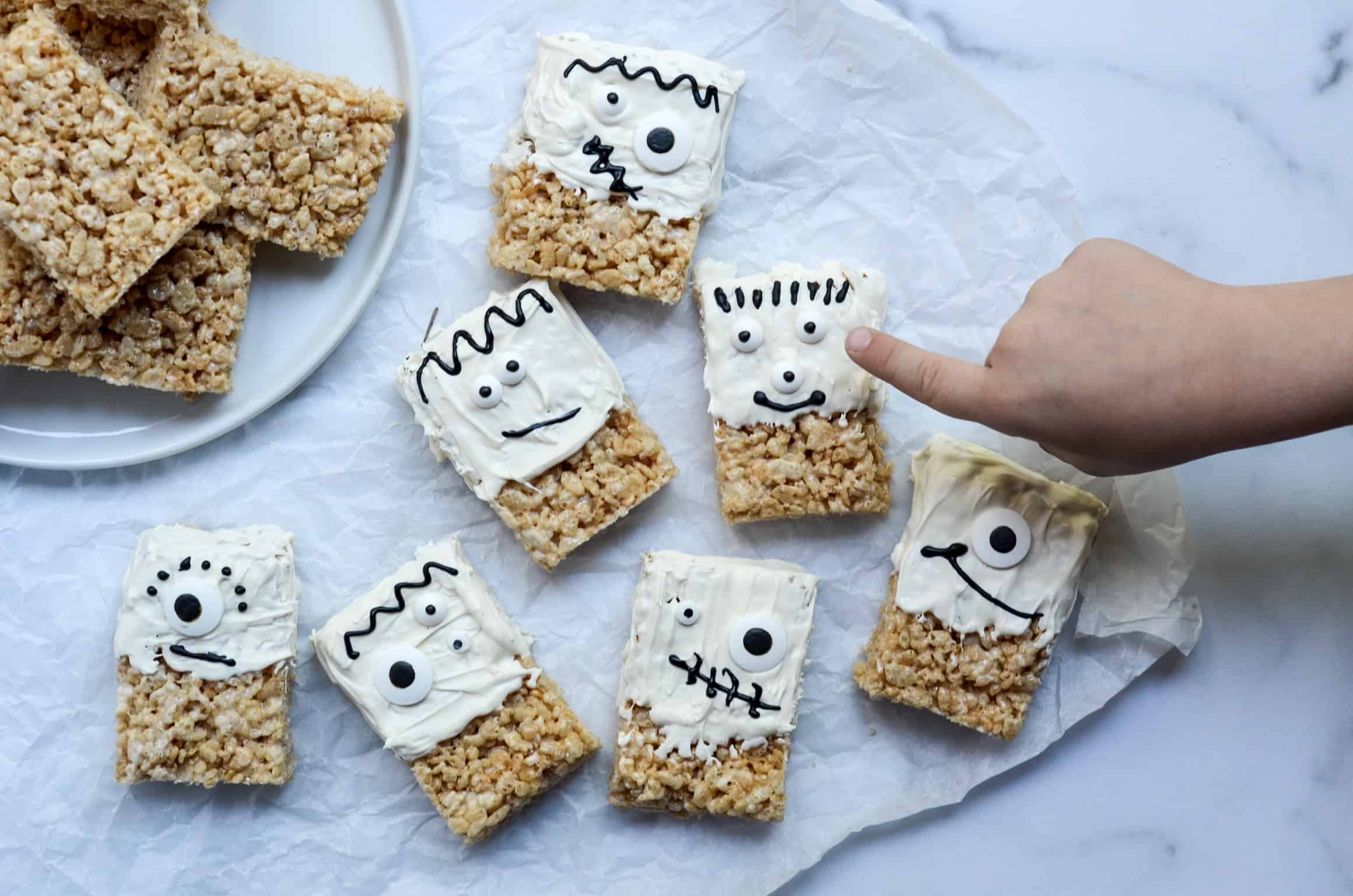 kids love making these rice krispie treats