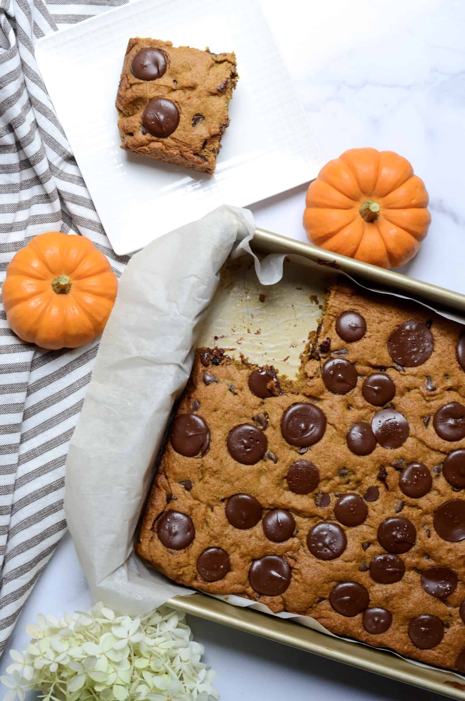 pumpkin bar right out of the oven