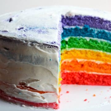 rainbow cake with 6 layers