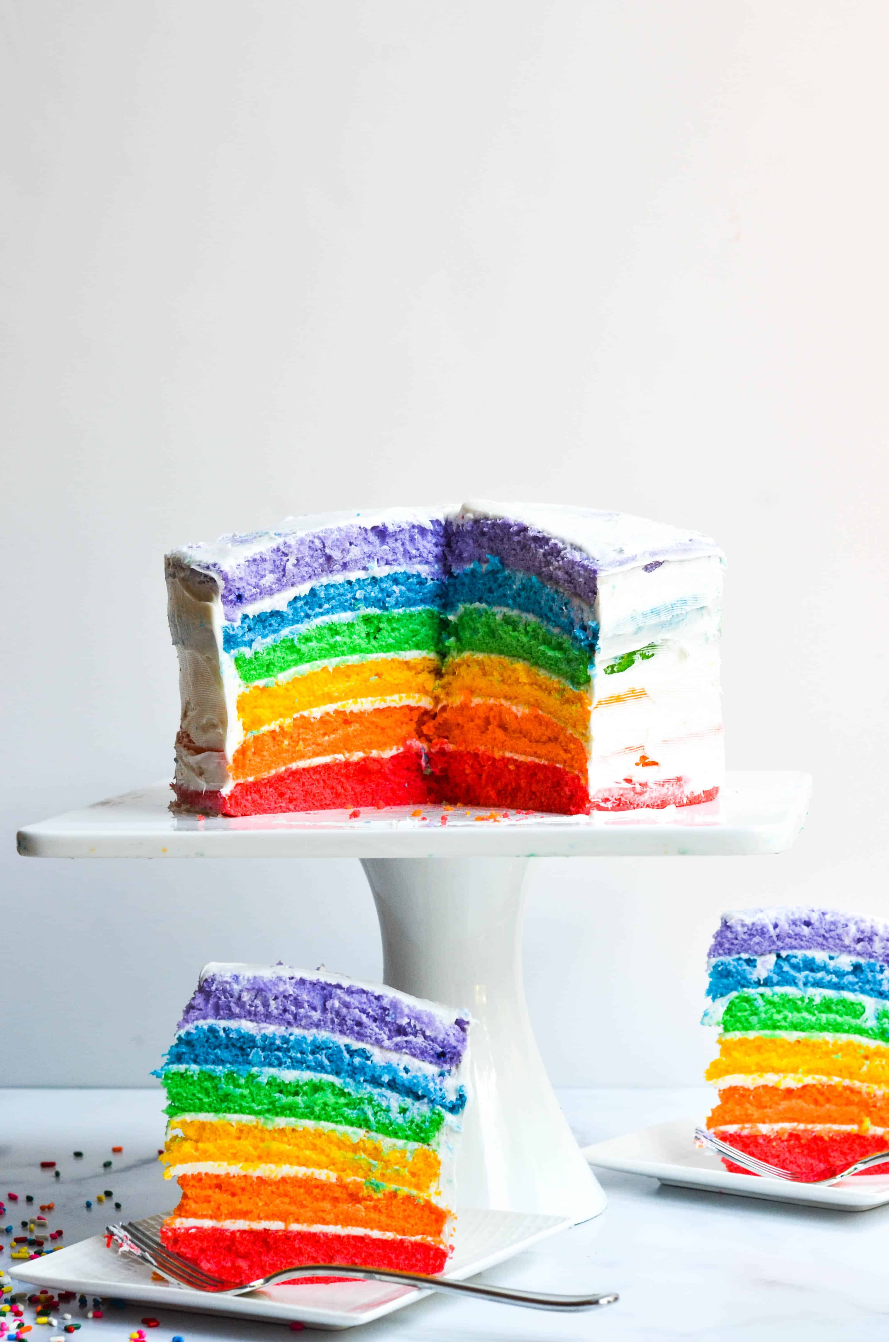 Rainbow Cake Recipe - The Cookie Rookie®