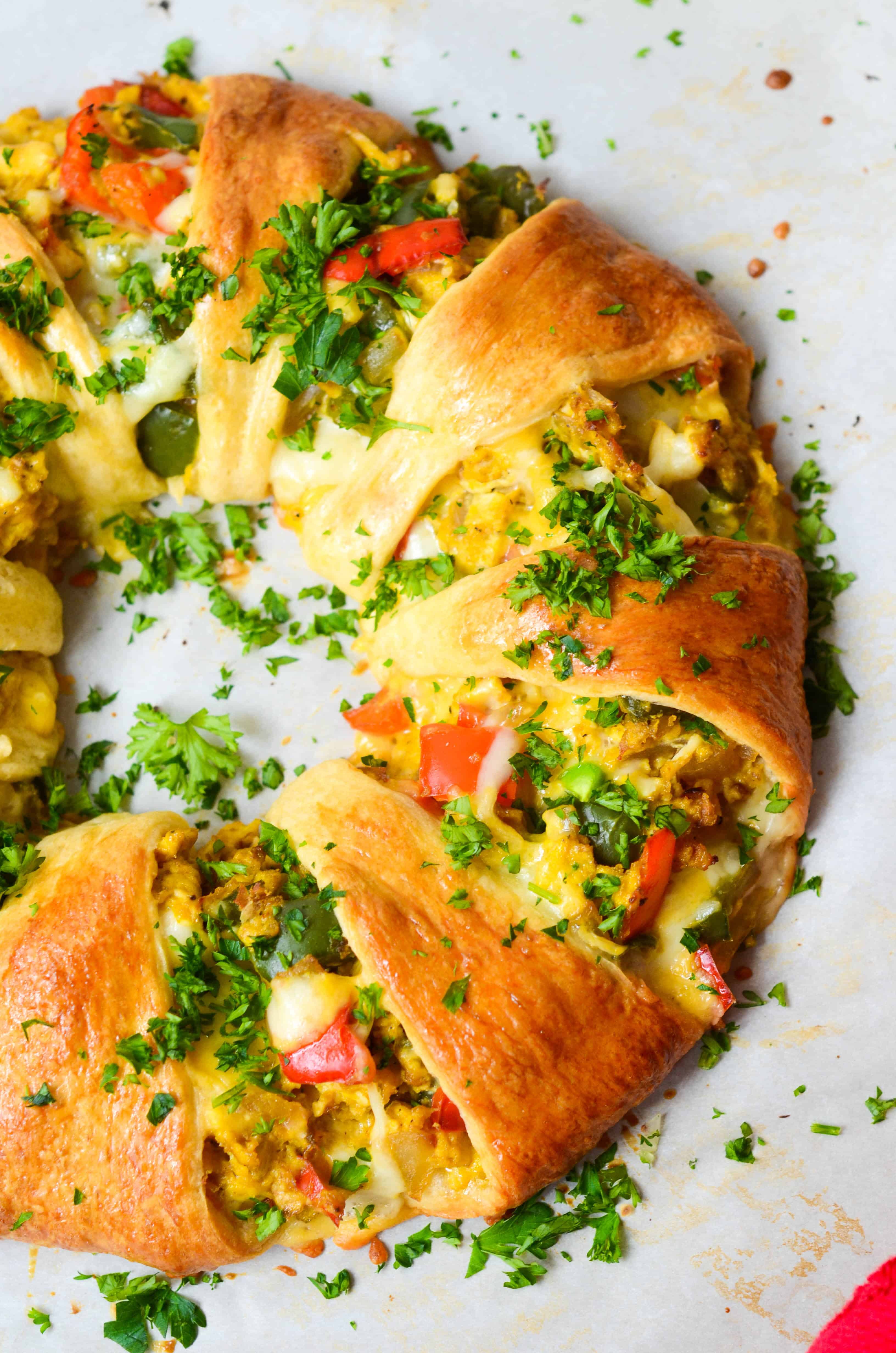 Egg and Vegetable Crescent Roll Breakfast Ring | Worn Slap Out