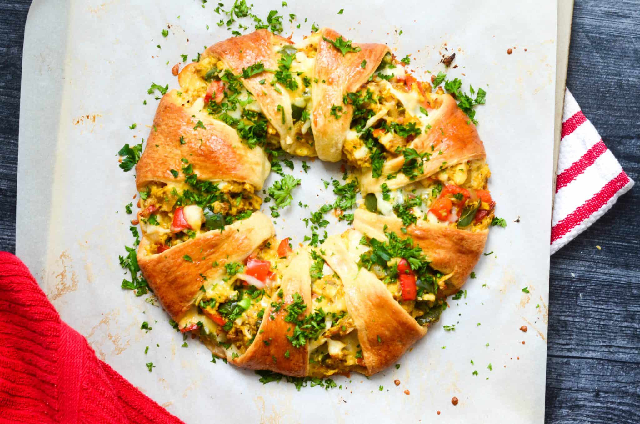 Egg and Vegetable Crescent Roll Breakfast Ring - Worn Slap Out