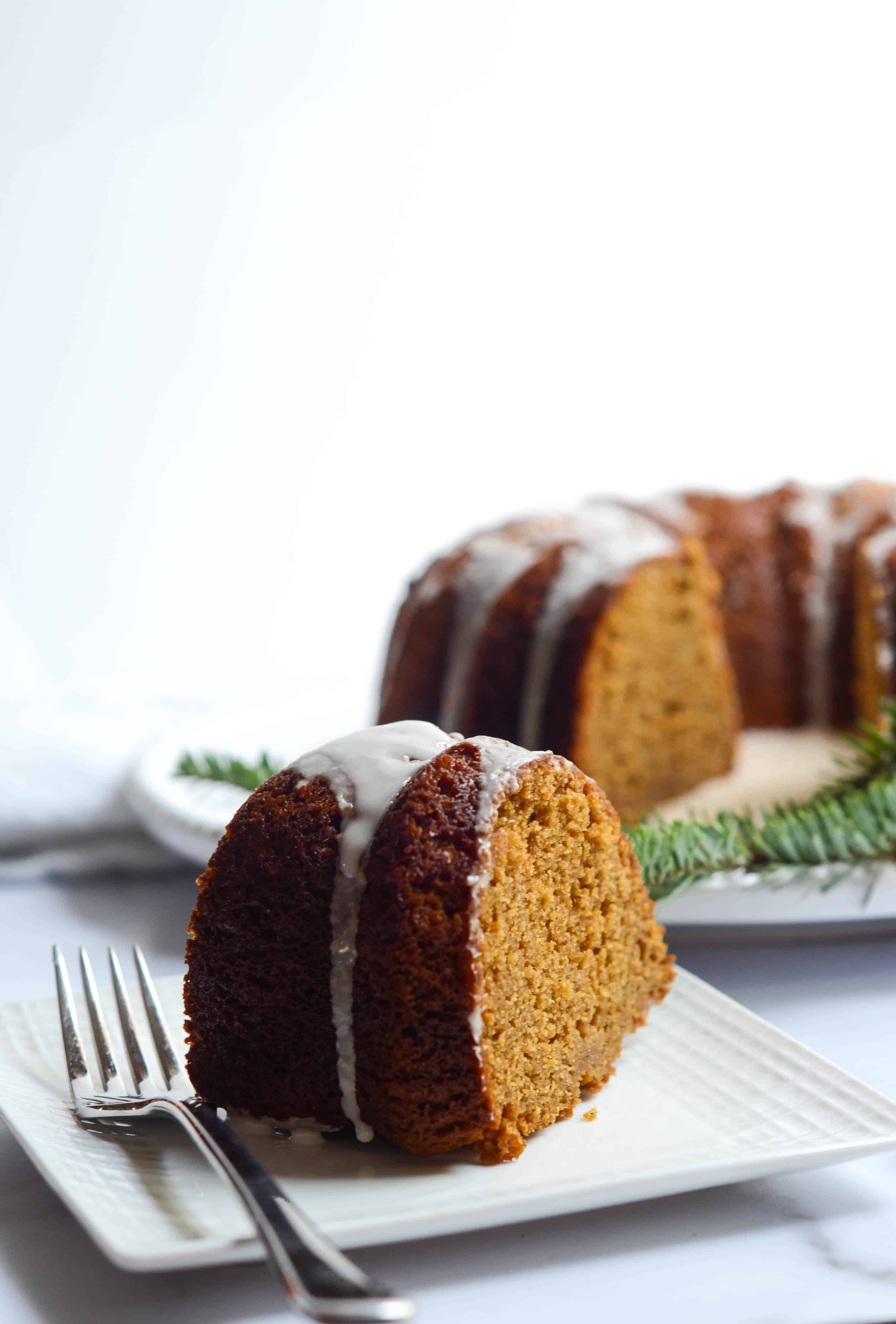 Gingerbread Bundt Cake with Maple Cinnamon Glaze - Ahead of Thyme