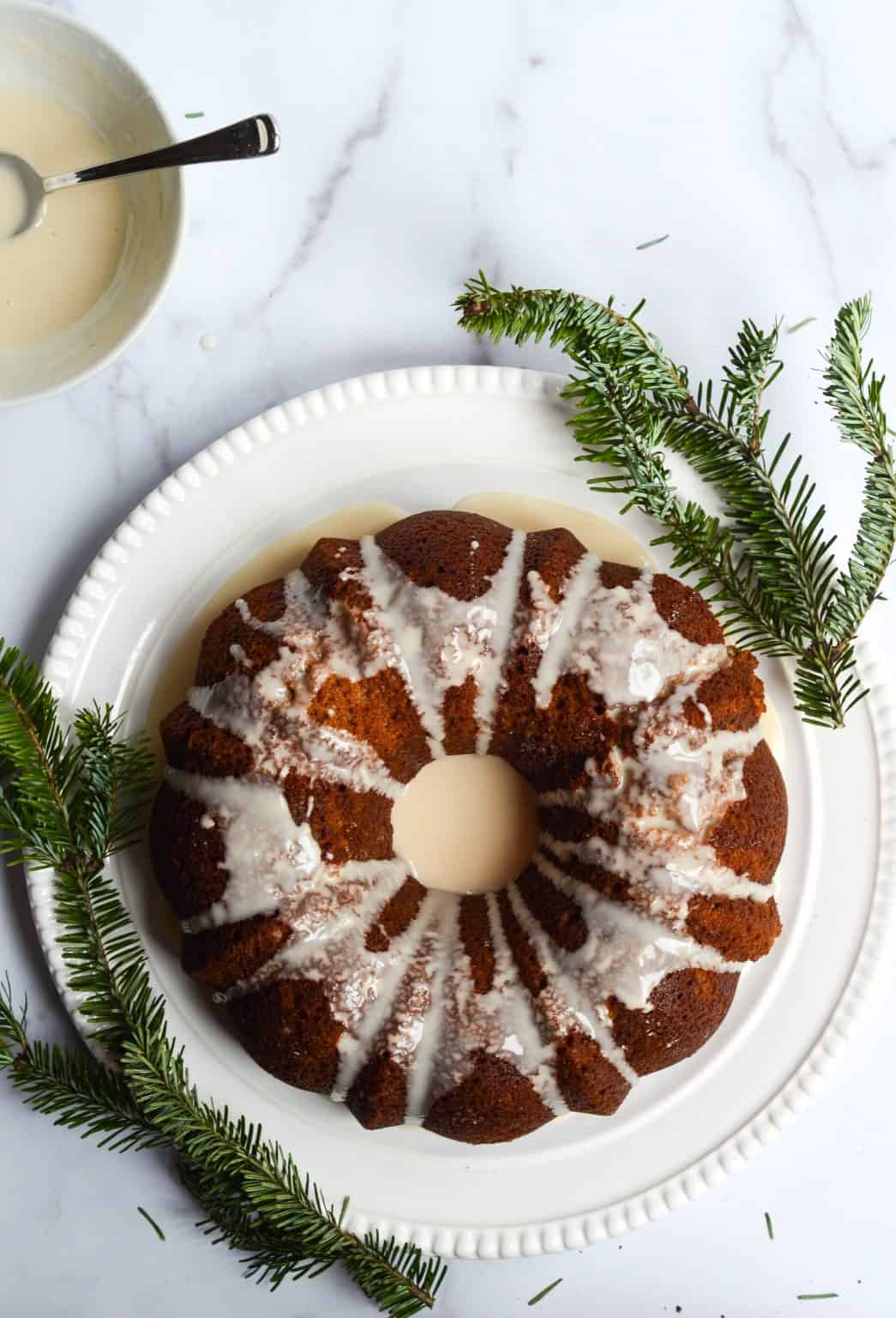 Gingerbread Bundt Cake with Vanilla Maple Glaze Worn Slap Out