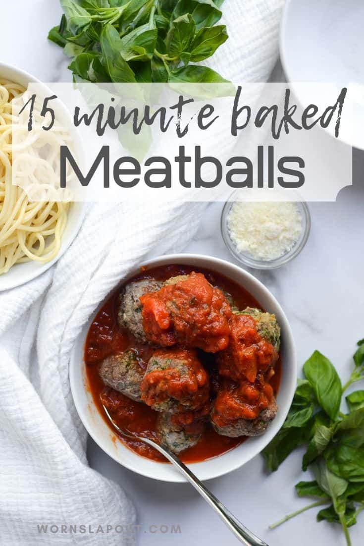 Baked Italian Meatballs with Sneaky Spinach | Worn Slap Out