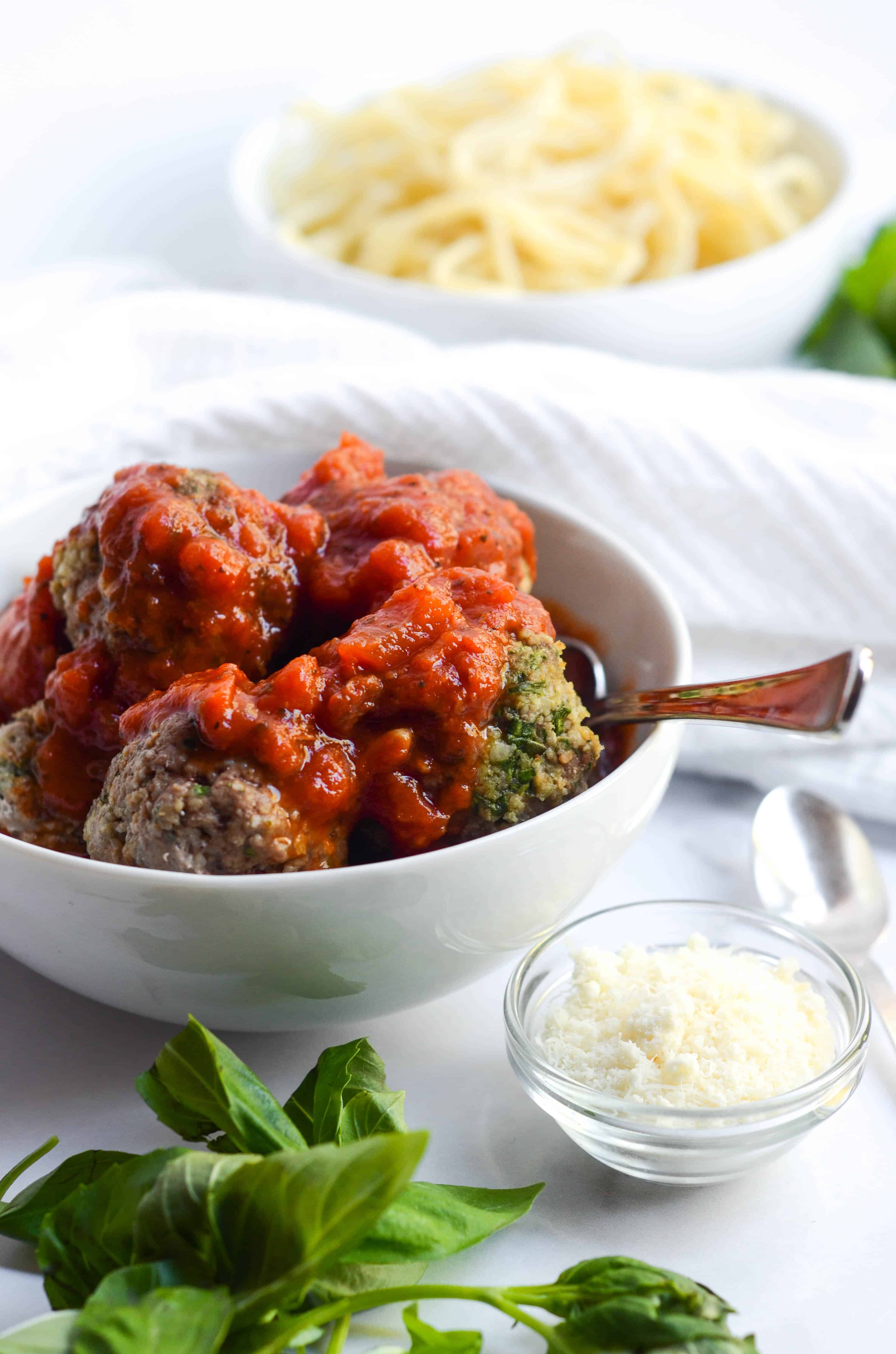 Baked Italian Meatballs with Sneaky Spinach | Worn Slap Out