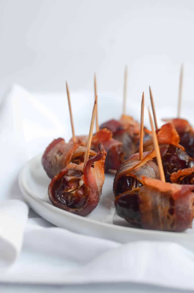 Bacon Wrapped Dates with Goat Cheese & Honey Worn Slap Out
