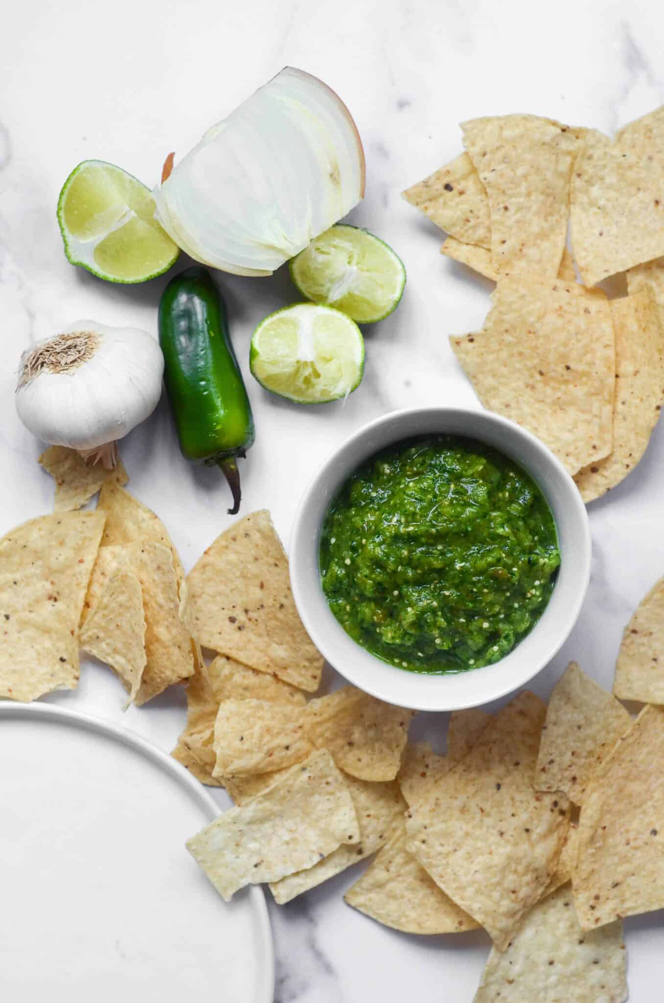 Roasted Tomatillo Salsa (Salsa Verde) Worn Slap Out