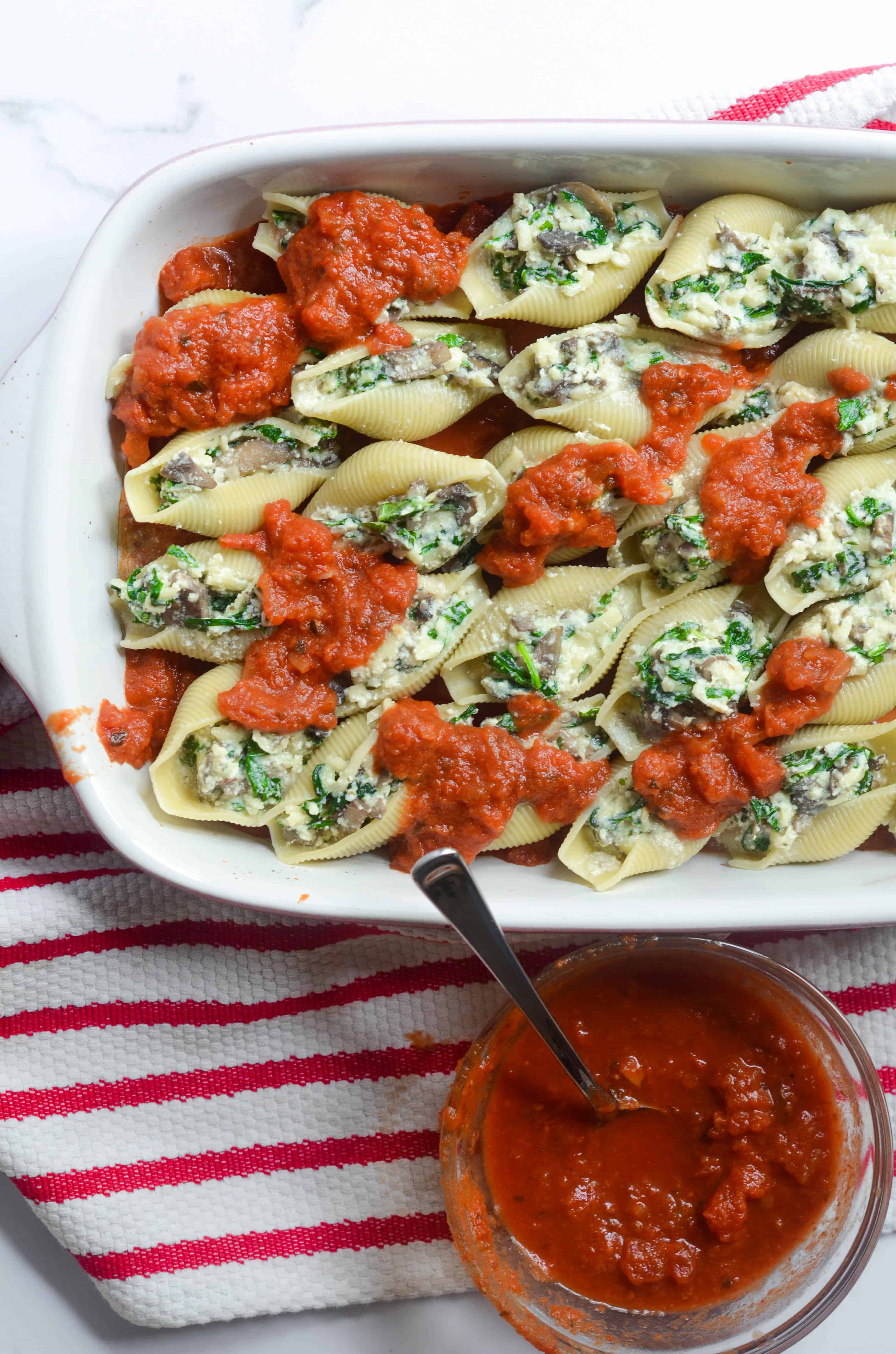 Stuffed Shells with Spinach and Mushrooms | Worn Slap Out