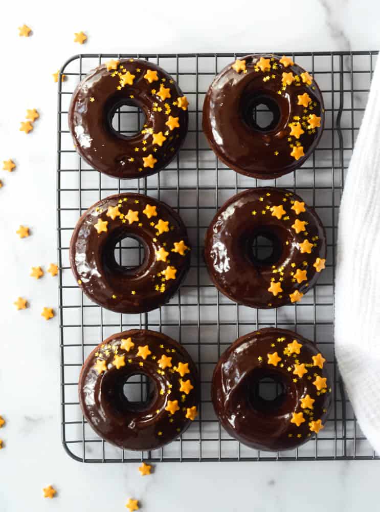 Baked Chocolate Cake Glazed Donuts (Gluten Free) - Basics with Bails