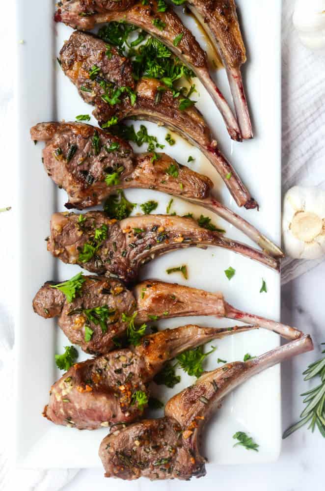 cooked lamb with parsley