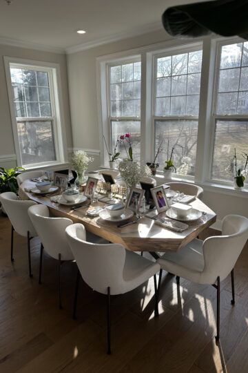 table set for a January dinner party